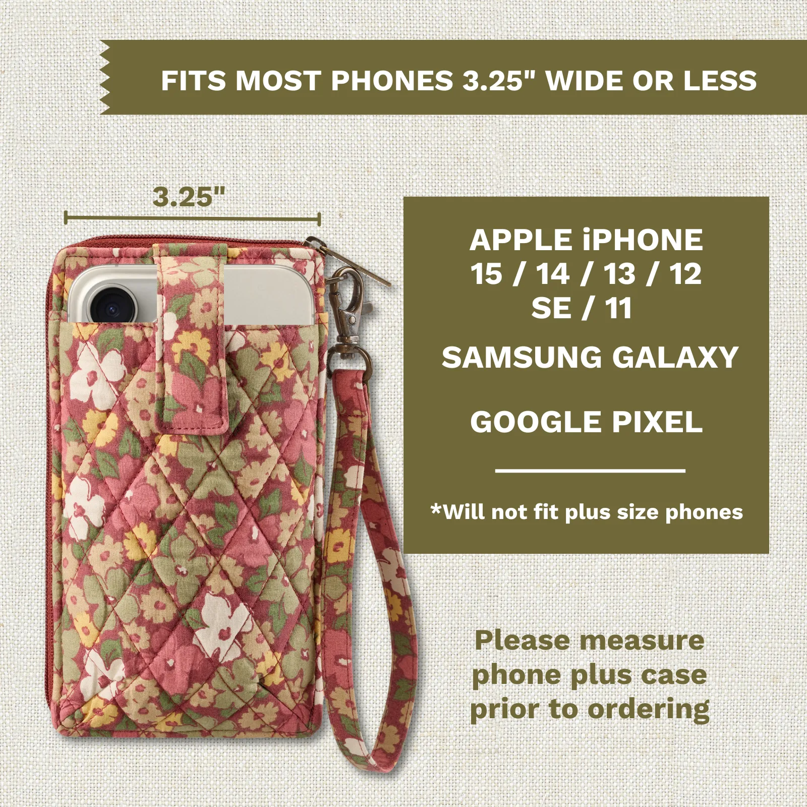 Autumn Garden RFID Cell Phone Wristlet