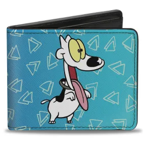 Bi-Fold Wallet - Rocko's Modern Life Spunky 2-Poses Blues White