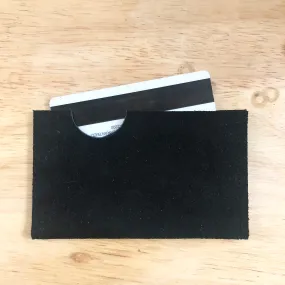 Black Suede Card Holder