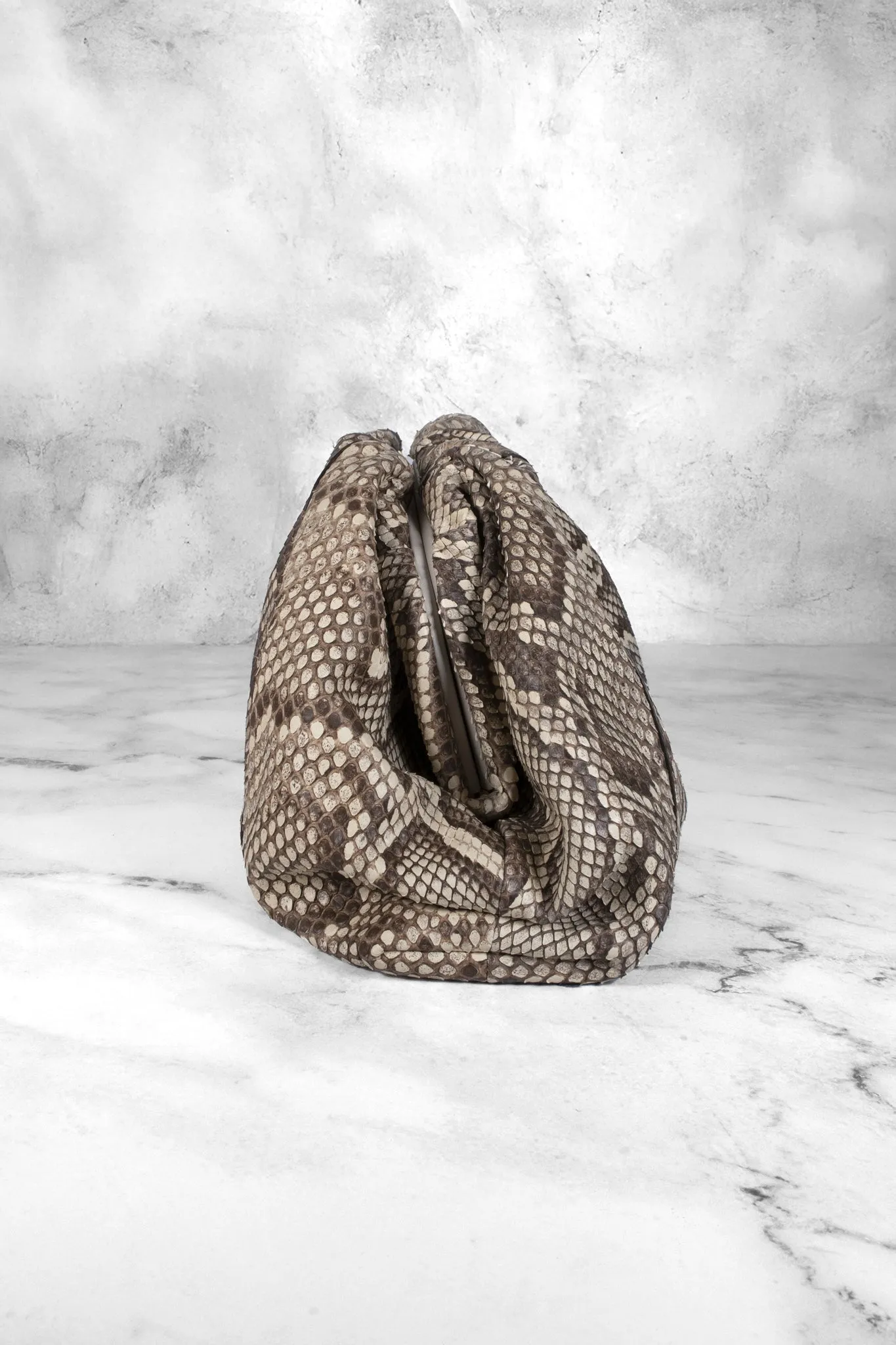 Bottega Veneta Python The Pouch Oversized Clutch