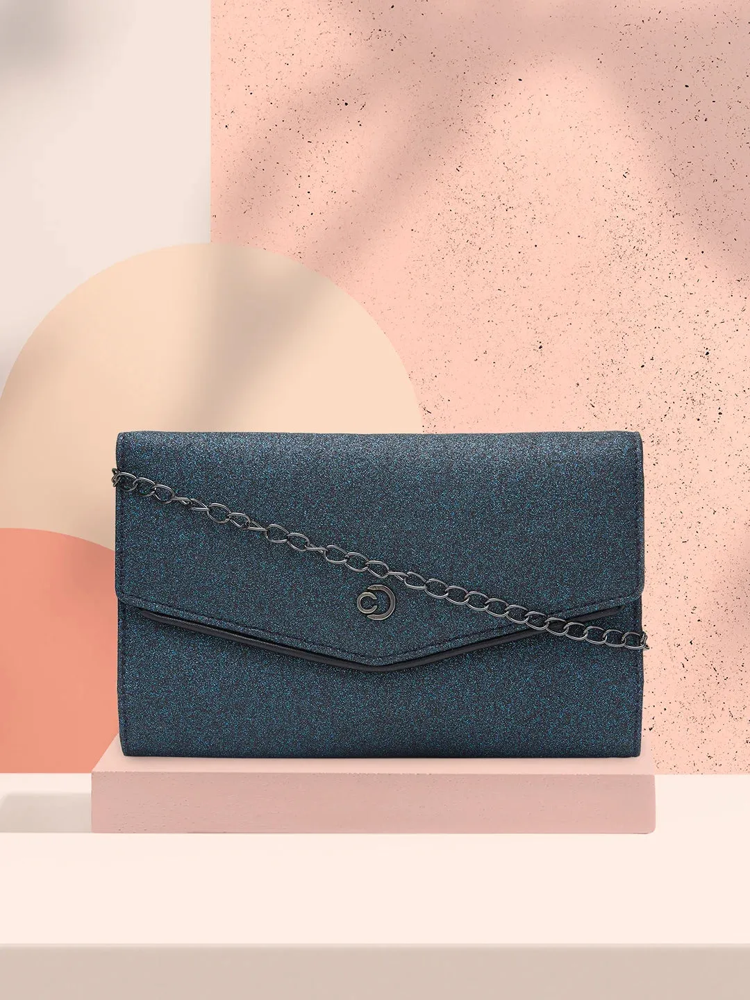 Caprese Junie Flapover Clutch Large Navy