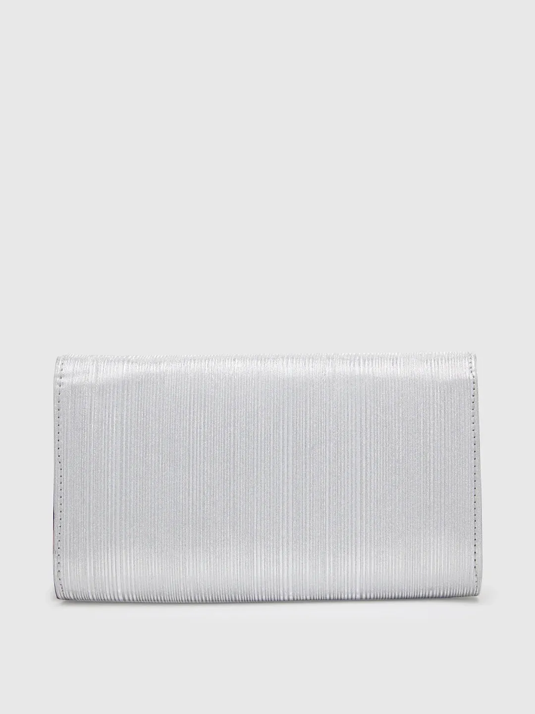 Caprese Junie Flapover Clutch Large Silver