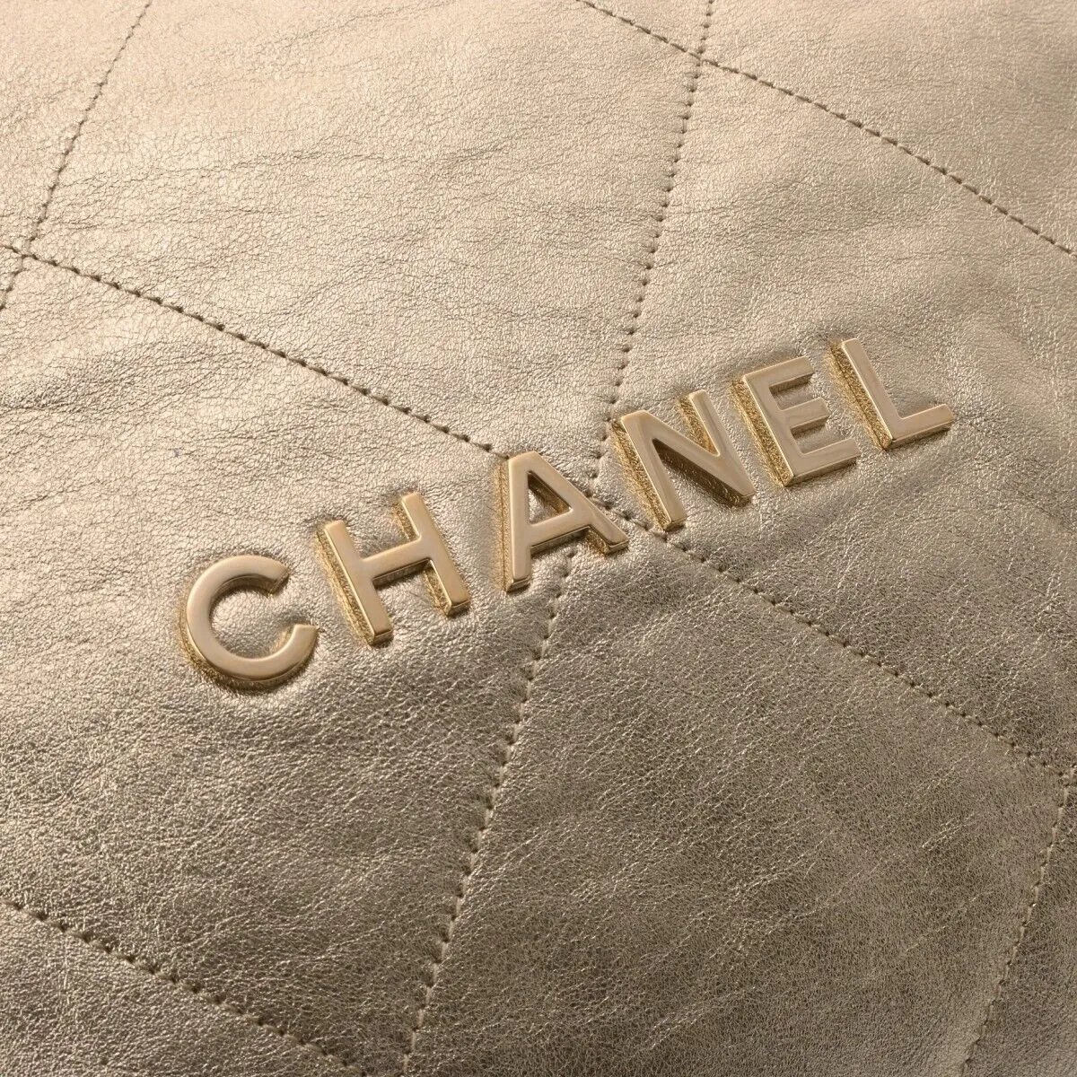 Chanel 22 Small Handbag Metallic Gold