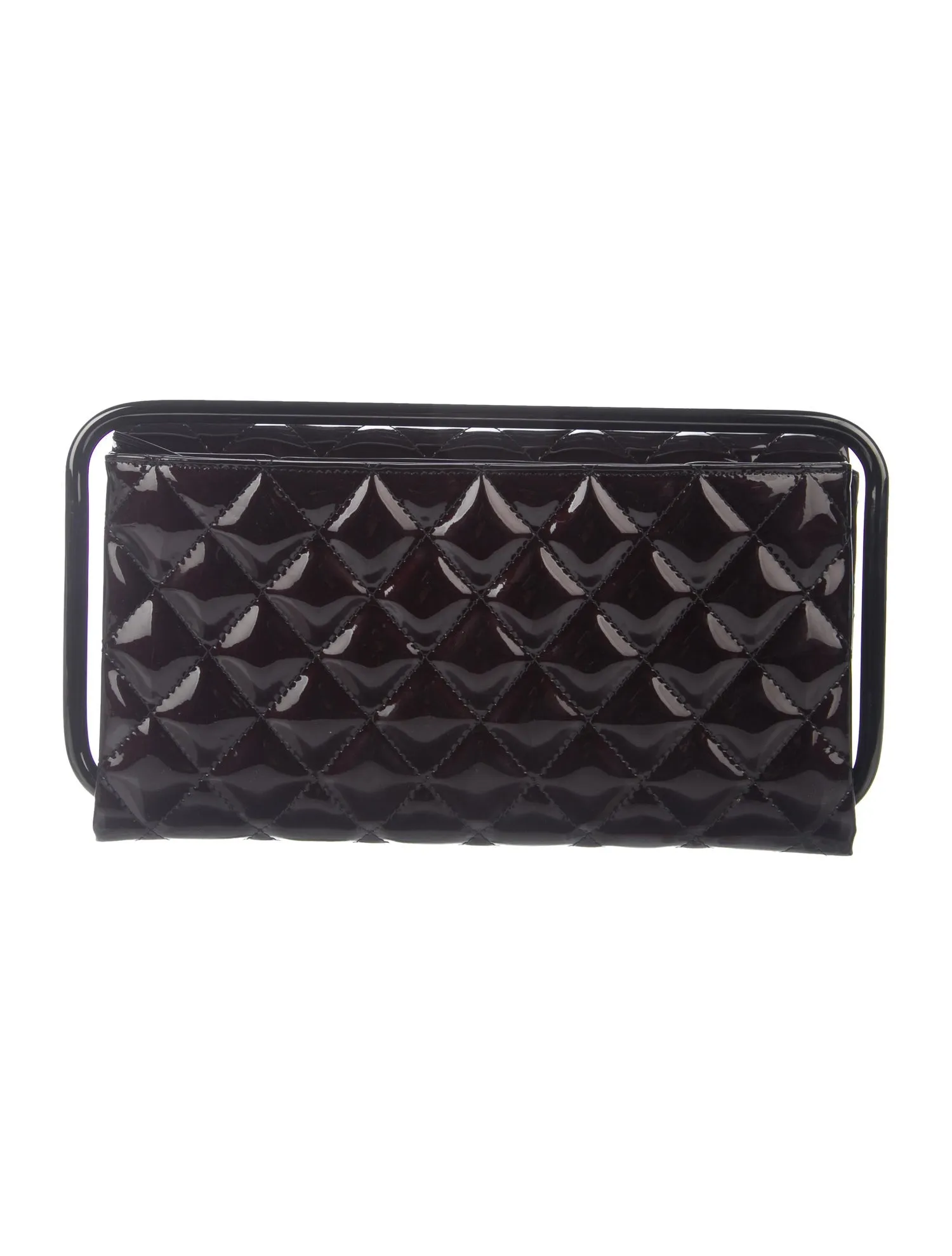 Chanel Classic Flap Patent Black Frame Clutch