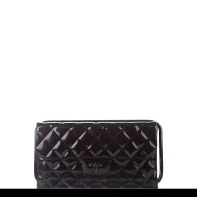 Chanel Classic Flap Patent Black Frame Clutch