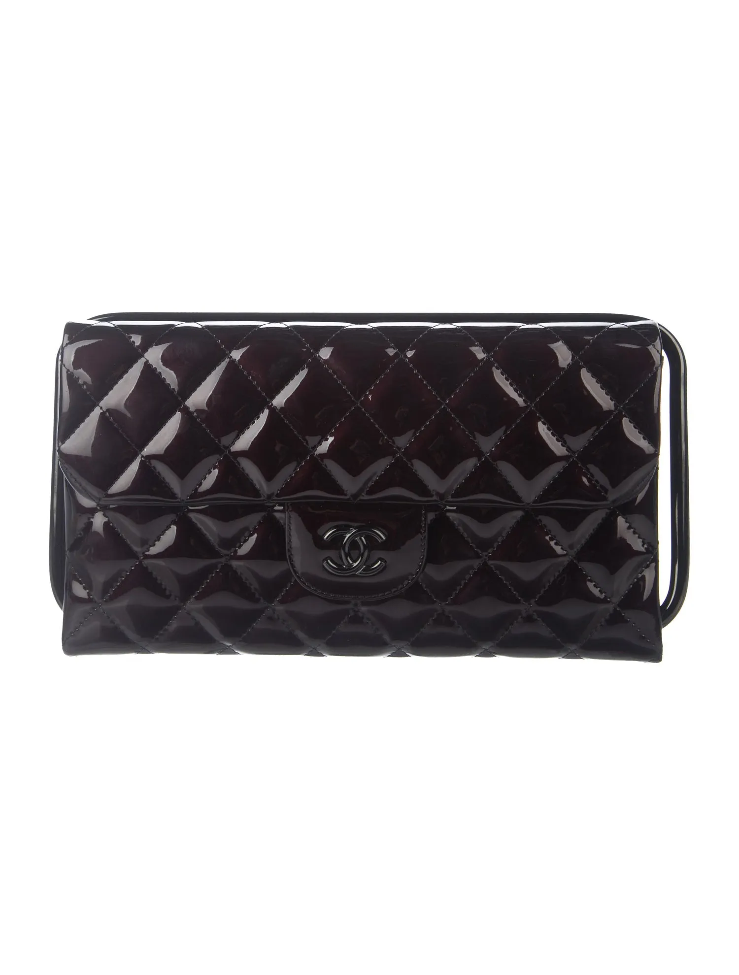 Chanel Classic Flap Patent Black Frame Clutch