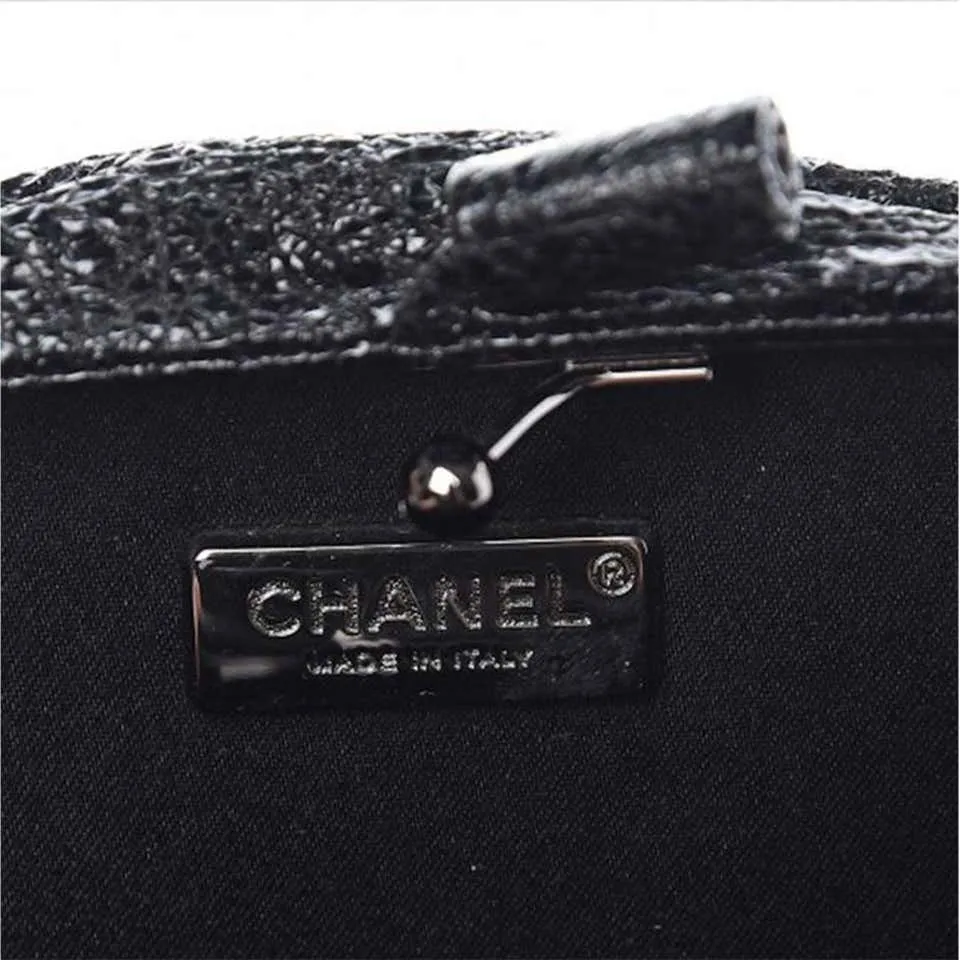 Chanel Minaudière Moscow Leo Runway Rare So Black Charcoal Grey Metal Clutch