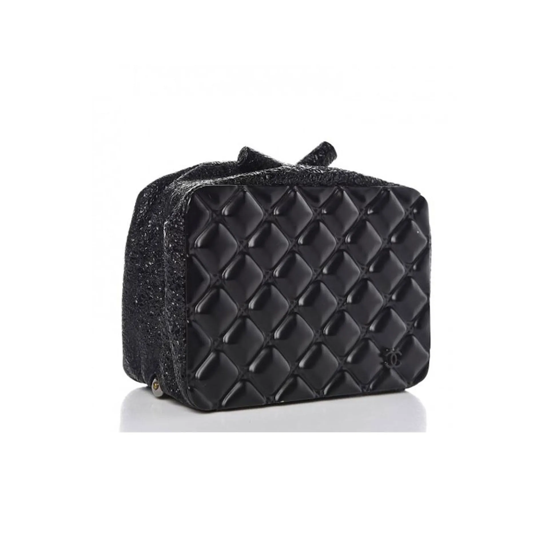 Chanel Minaudière Moscow Leo Runway Rare So Black Charcoal Grey Metal Clutch