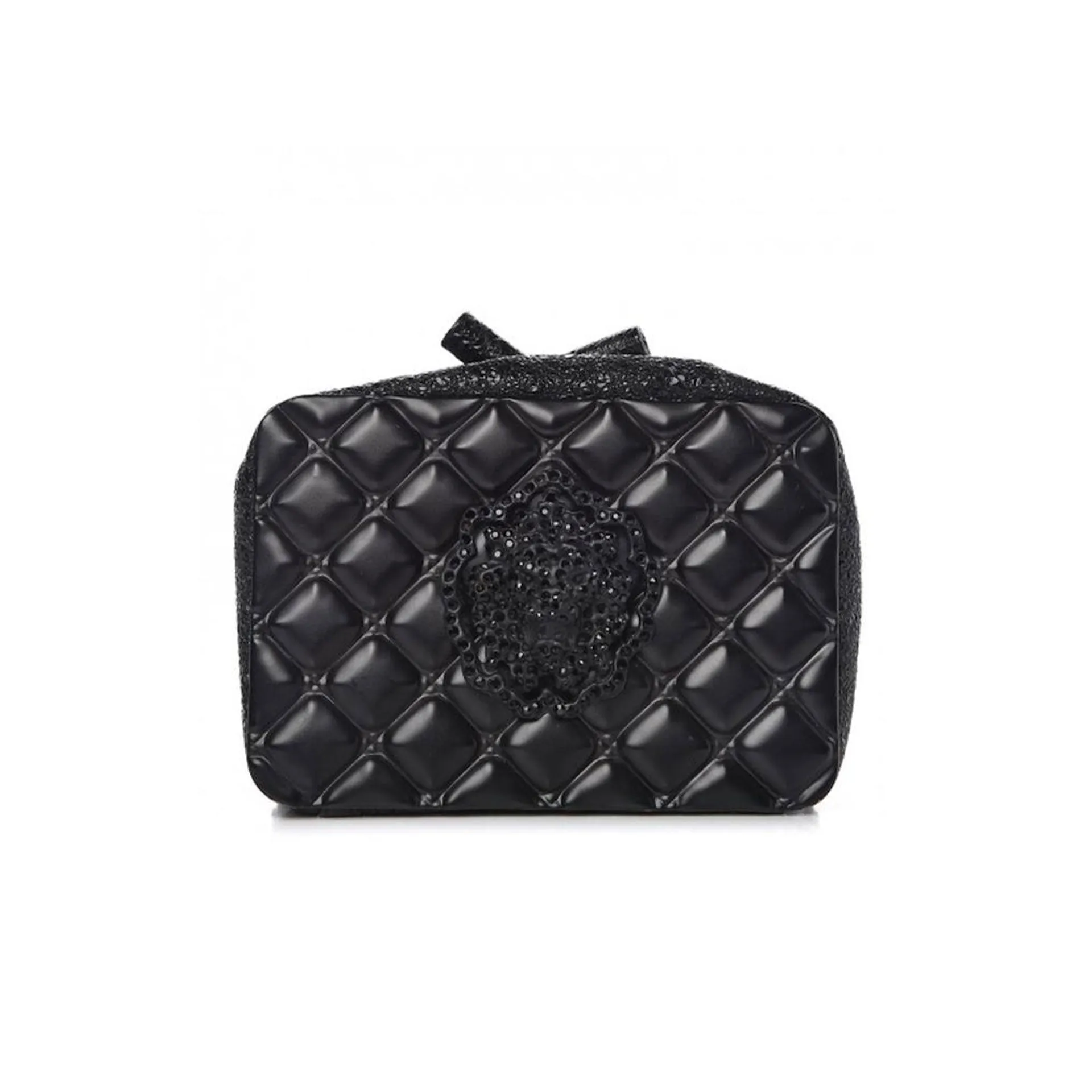 Chanel Minaudière Moscow Leo Runway Rare So Black Charcoal Grey Metal Clutch