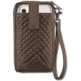 Chocolate Microfiber RFID Modern Wristlet Wallet