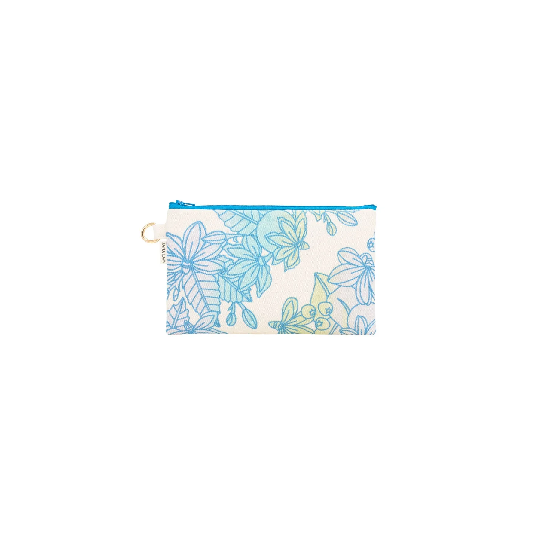 Classic Zipper Clutch • Naupaka • Blue Lagoon