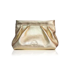 Goodnight Kiss Leather  Pouch - Gold