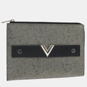 Grey Leather Pochette Pratt handbag