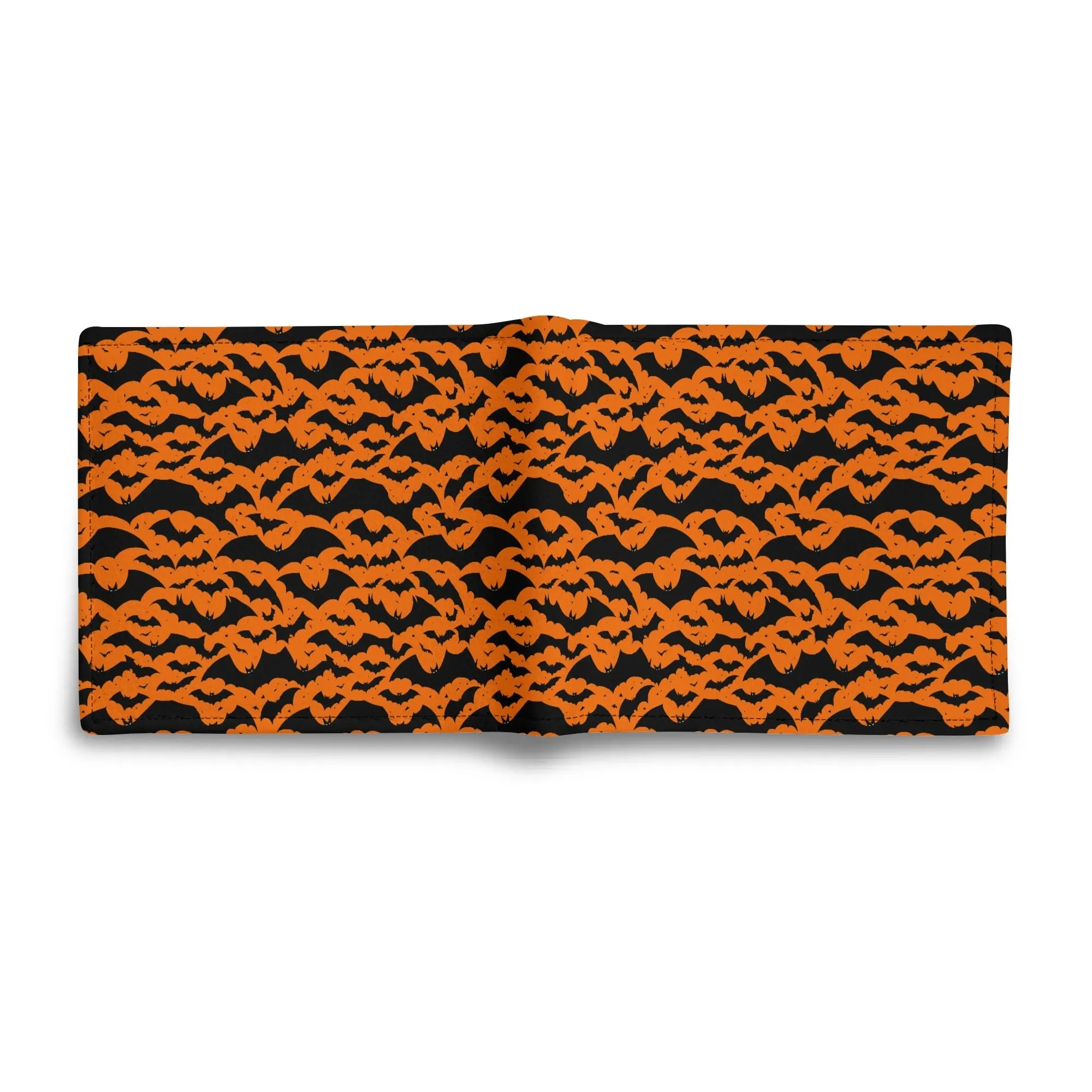 Halloween Bats Mens Minimalist Leather Folded Wallet