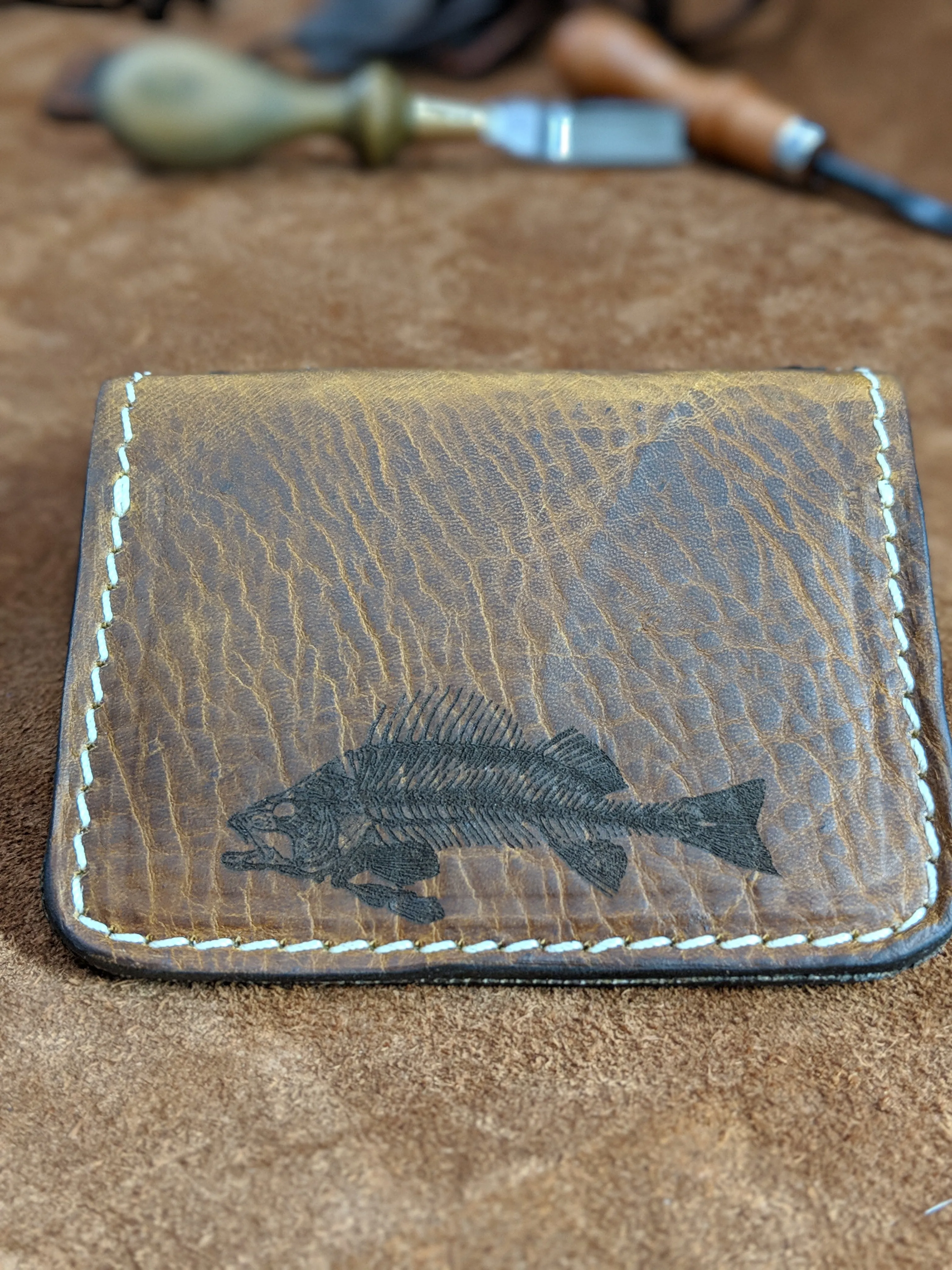 Handmade Brown Bonefish Genuine Leather Wallet for Men