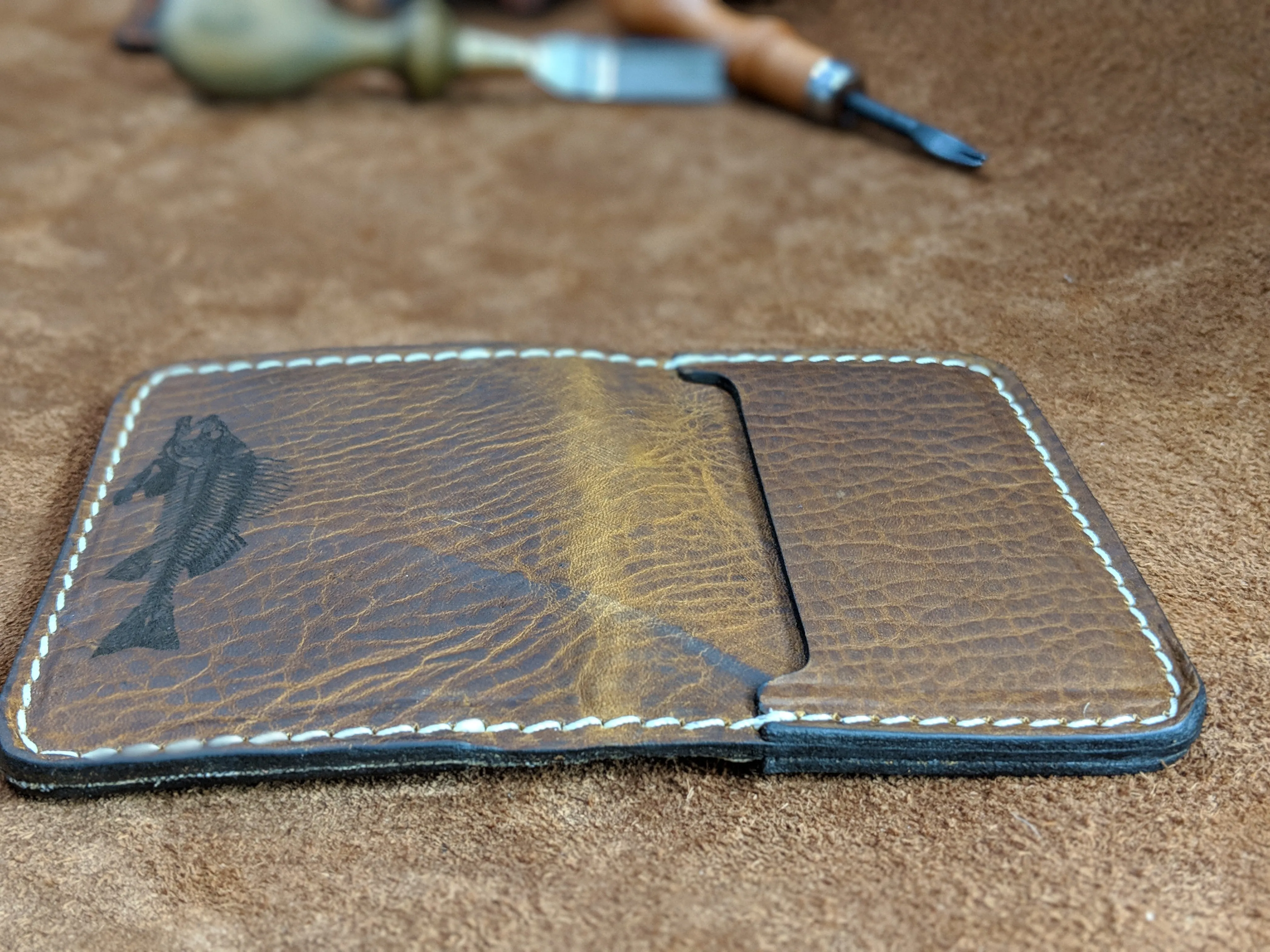 Handmade Brown Bonefish Genuine Leather Wallet for Men