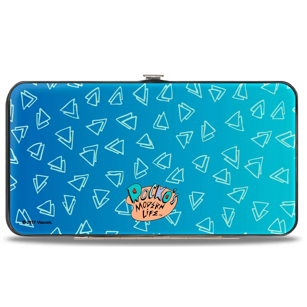 Hinged Wallet - Rocko's Modern Life Spunky Pose   Logo Blues White