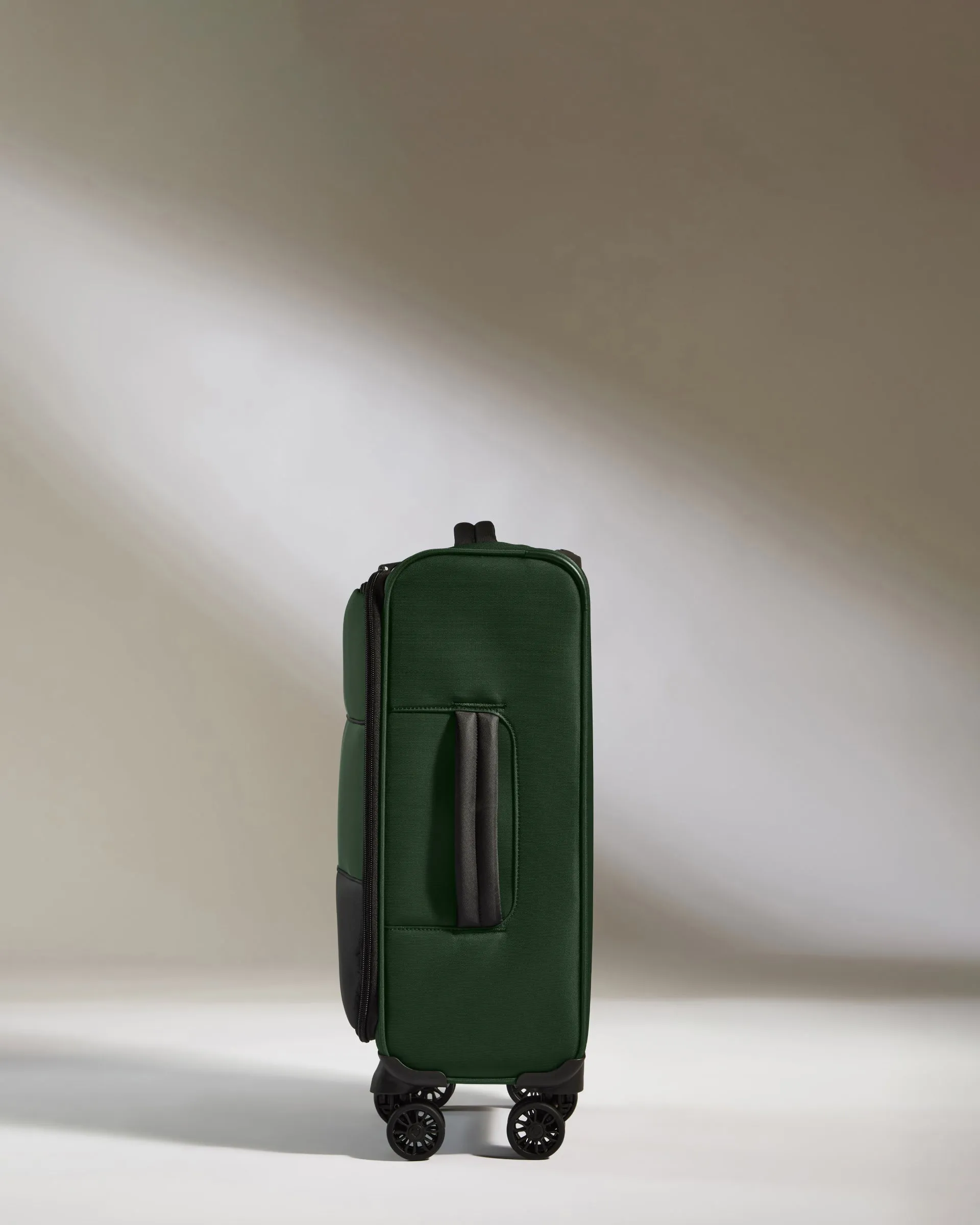 Lightest Cabin Suitcase in Antler Green- Soft Stripe