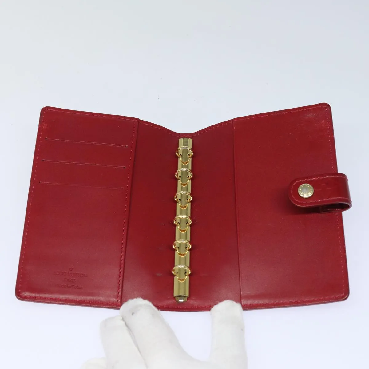 Louis Vuitton Agenda Cover in Patent Burgundy