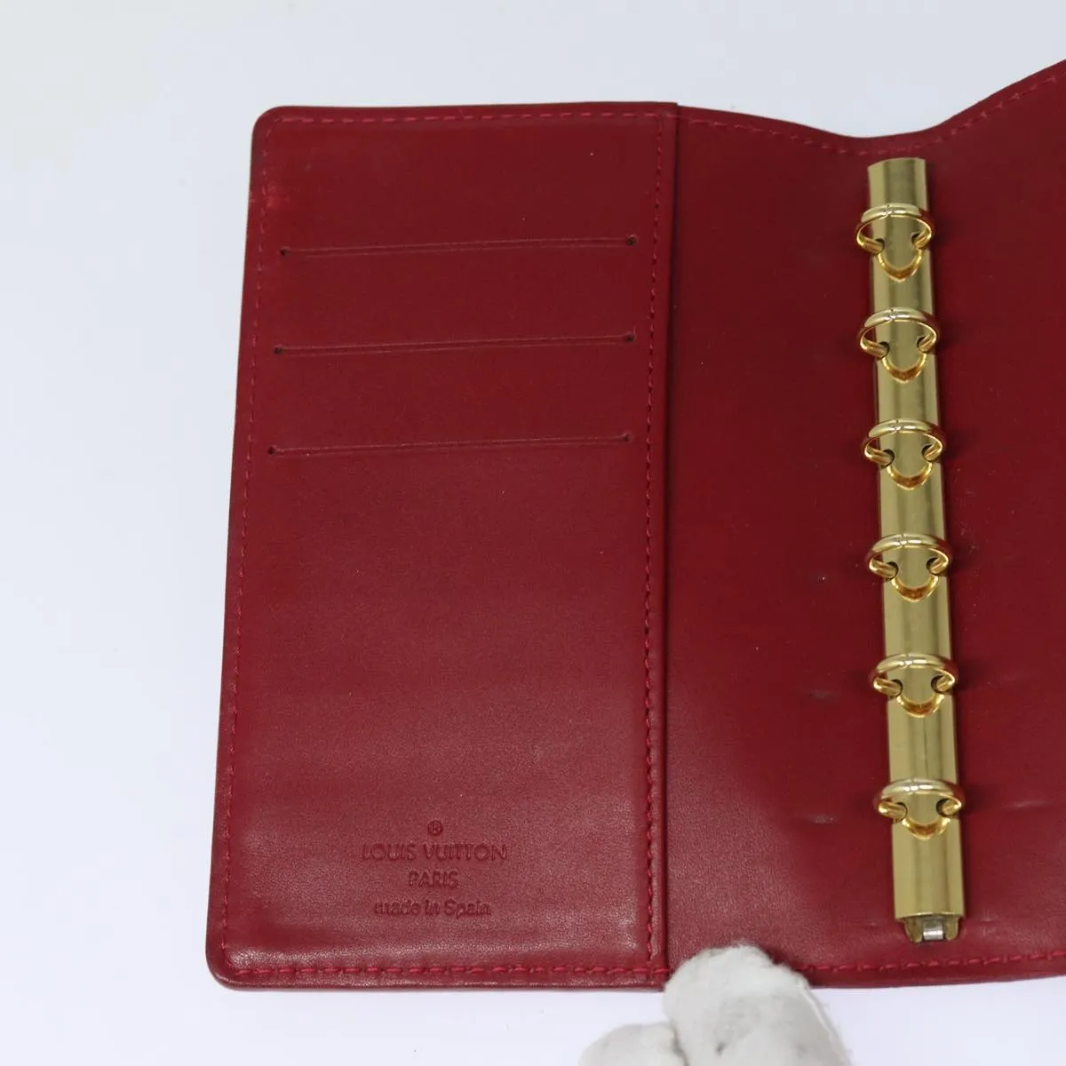 Louis Vuitton Agenda Cover in Patent Burgundy