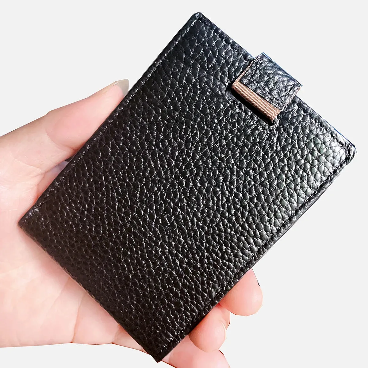 New RFID Mini Wallet: Vintage Genuine Leather Credit Card Holder with Money Clip for Men