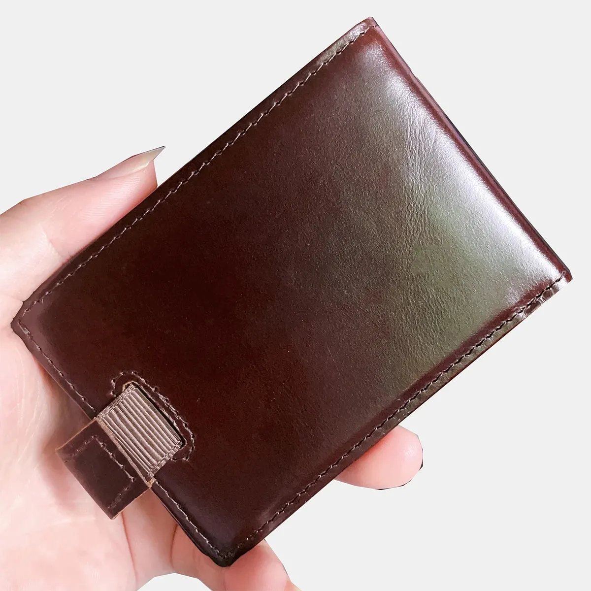 New RFID Mini Wallet: Vintage Genuine Leather Credit Card Holder with Money Clip for Men