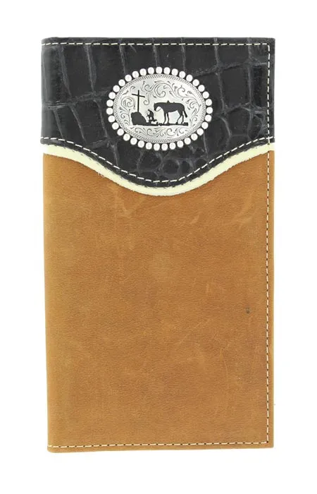 Nocona Croc/Praying Cross Rodeo Wallet