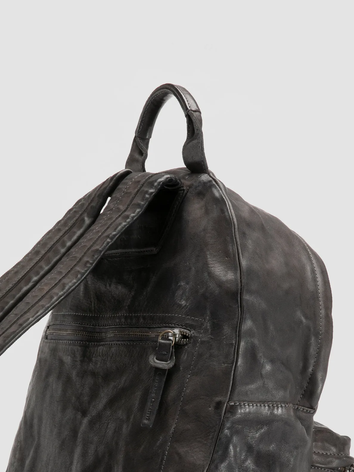 OC PACK - Gray Leather Backpack