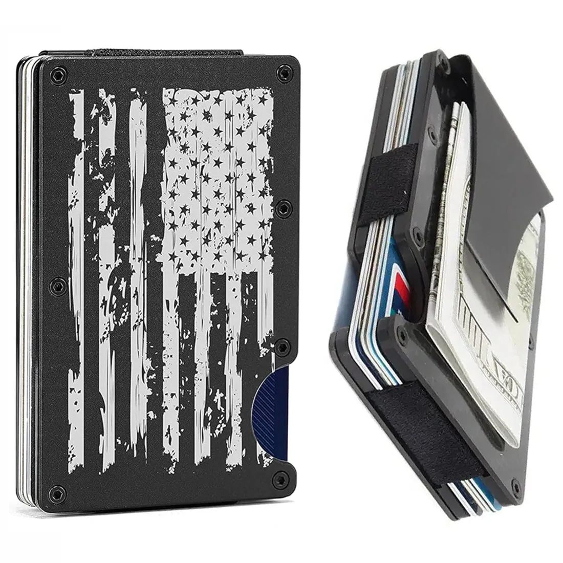 RFID Blocking Minimalist Scratch Resistant Slim Credit Card Holder Wallet with Easily Removable Money Clip