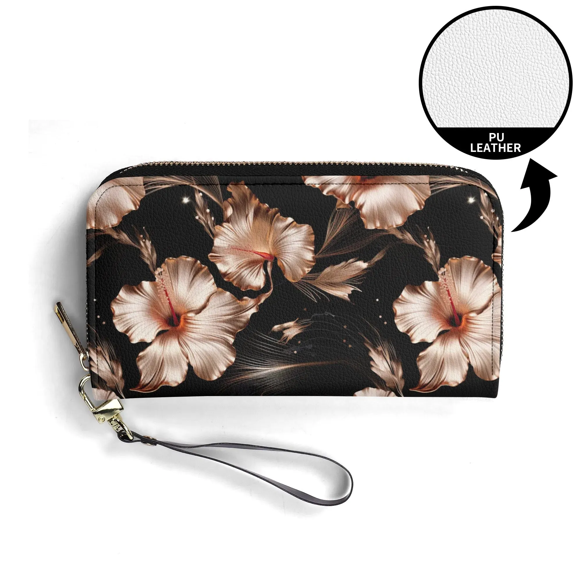 Rose Gold Blooms - Wristlet Wallet