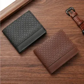 Snake Skin Pattern Men's Wallet with Anti-Theft Protection & Multi-Functional Design