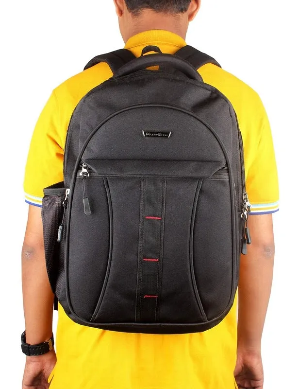 THE CLOWNFISH Enticer Black School Backpack - 27L, Comfortable Design | Versatile Usage | Black