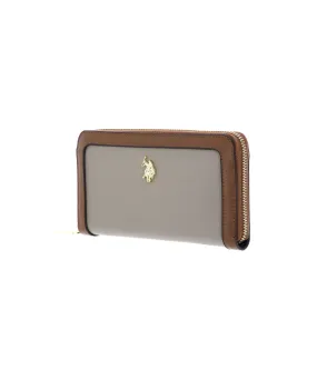 US POLO ASSN. WOMEN HOUSTON L ZIP WALLET NYLON IN LIGHT TAUPE