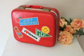 Vintage 1960s Red Child's Suitcase