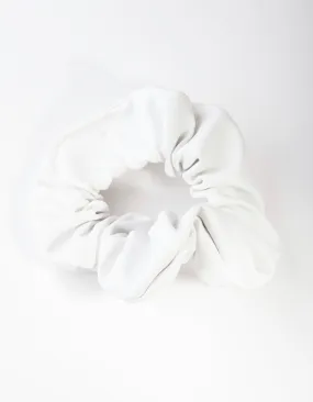 White Leatherette Scrunchie