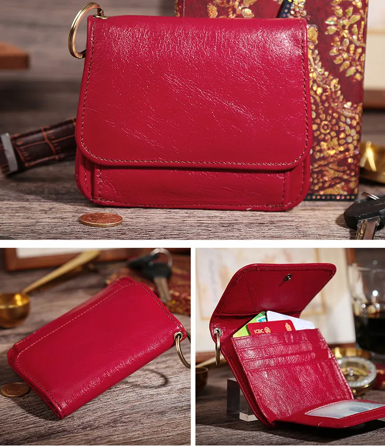 Women Foldable Zippered Leather Wallet JK136