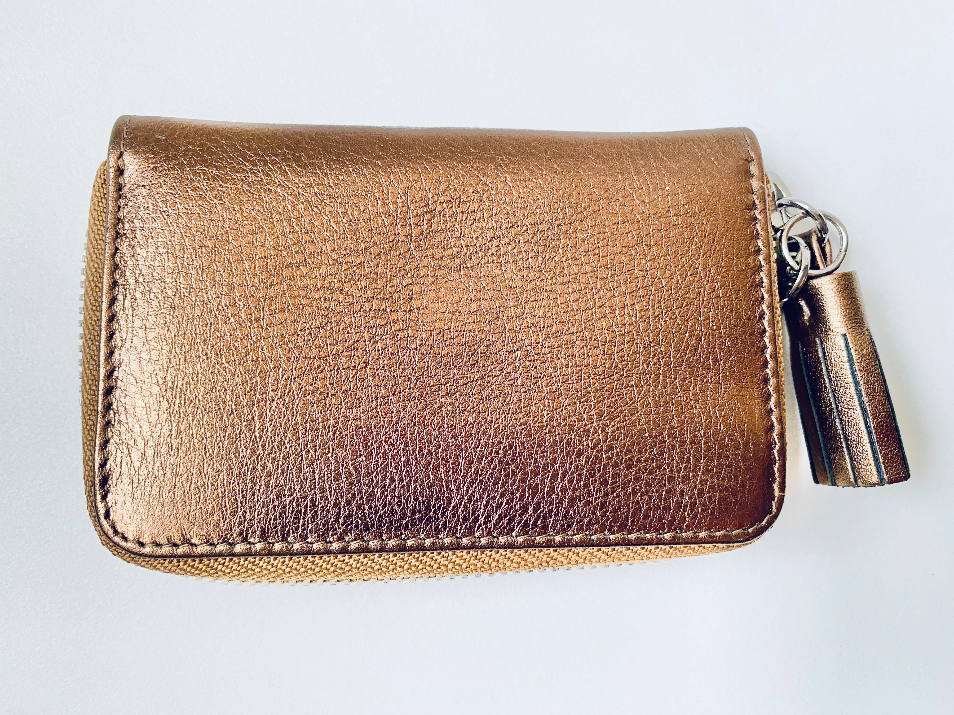 Zip Around Leather Wallet